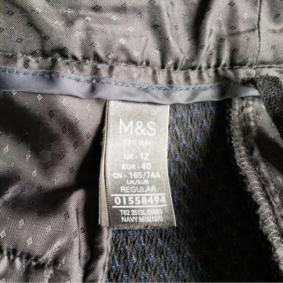 Per Una Dress Pants Black and Blue Diamond Pattern Womens Size 10 Contemporary - Picture 8 of 8